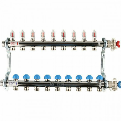 Распределительный коллектор REHAU HKV-D на 9 контуров нержавеющая сталь 12080911002 (РЕХАУ)