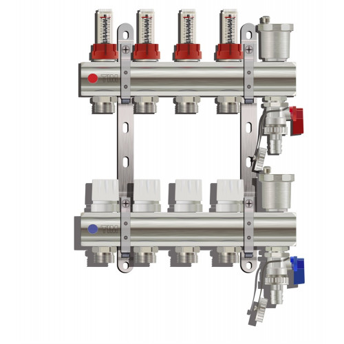 Коллектор Tim из латуни с расходомерами на 8 контура КС008 (Тим)