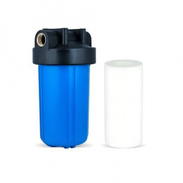 Аквастиль 10" BB 1" Магистральный фильтр (синий)+картридж (полипропилен) (F-06-10)