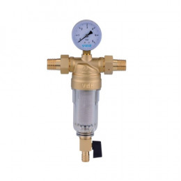 ViEiR Фильтр промывной с манометром 1" для холодной воды (JC156)