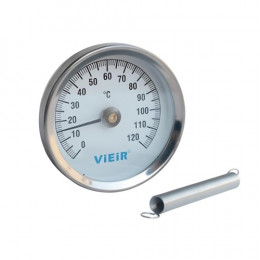 ViEiR Термометр 1/2", 63 мм/120 С°, накладной с пружиной (YL17)