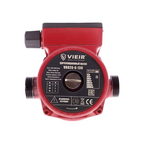 Насос циркуляционный для ГВС ViEiR VRD20-6-130, чугун, с гайками, 1х230 В, 3 скорости (VRD20-6-130)