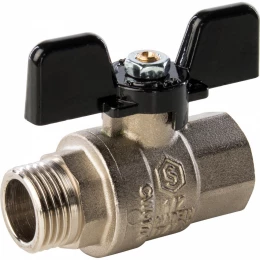 Кран шаровой полнопроходной ВР/НР 1/2", ручка бабочка Италия, SVB-0004-000015