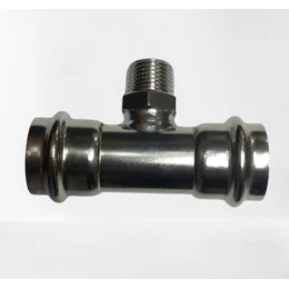 VIEIR Тройник пресс из нержавеющей стали 22×3/4"×22 нар. резьба (VPTM22422)